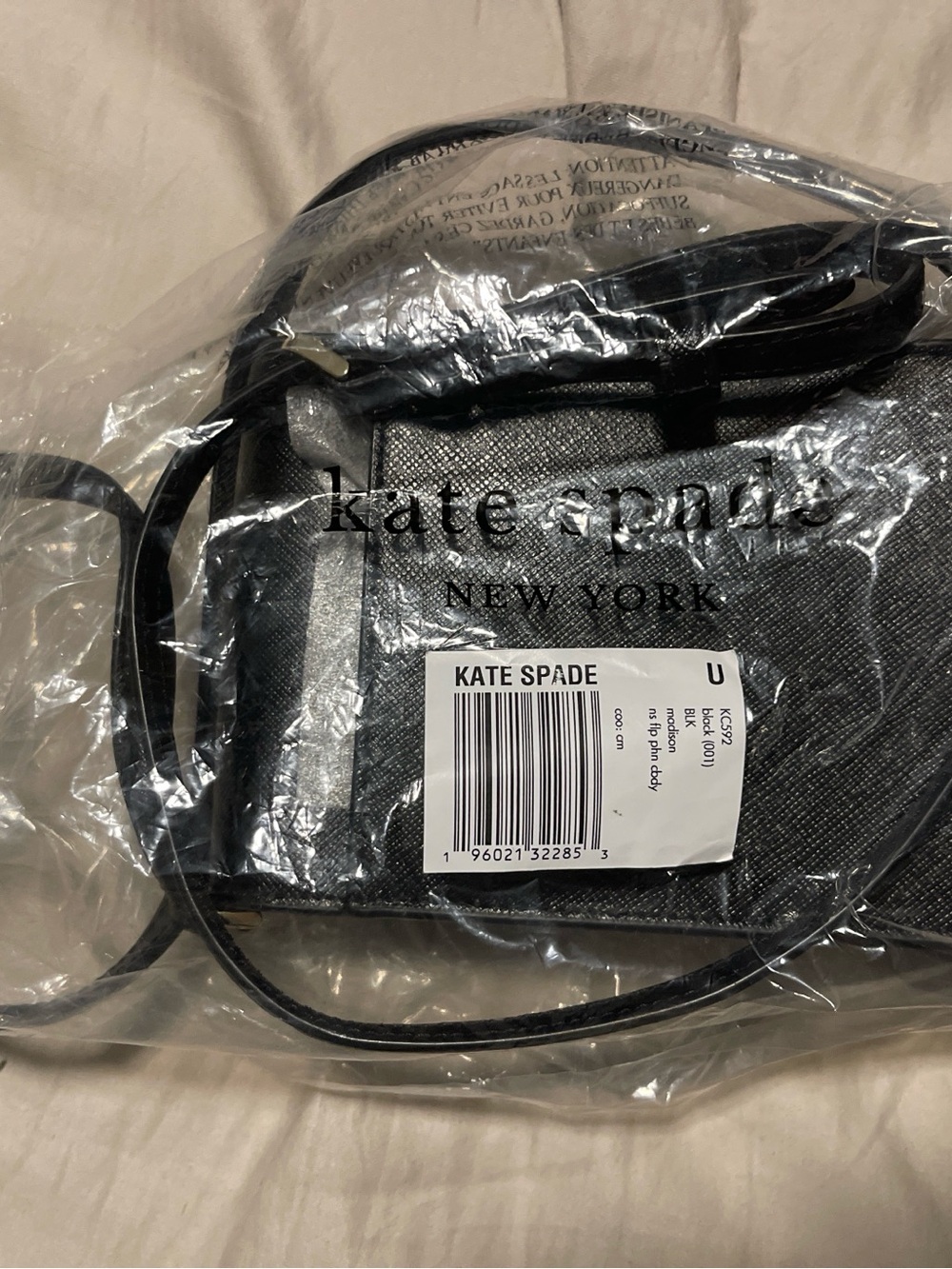 NWOT Kate Spade Madison Saffiano Leather Phone Crossbody Black KC592